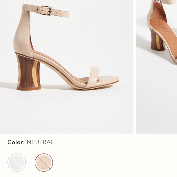 ANTHROPOLOGIE JEFFREY CAMPBELL  Striped Heel Sandal Ivory Leather Wooden Heel main image 9